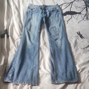 Refuge Blue Flare Wide Leg Jeans Classic Denim